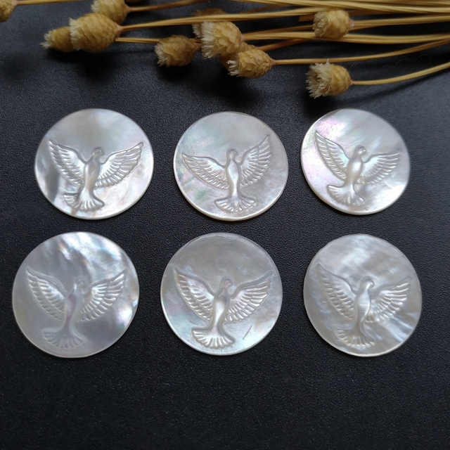 Partia 10 sztuk koralików o naturalnej powłoce duch święty matka perła 15mm, 20mm i 15x20mm - do DIY biżuterii - Wianko - 3