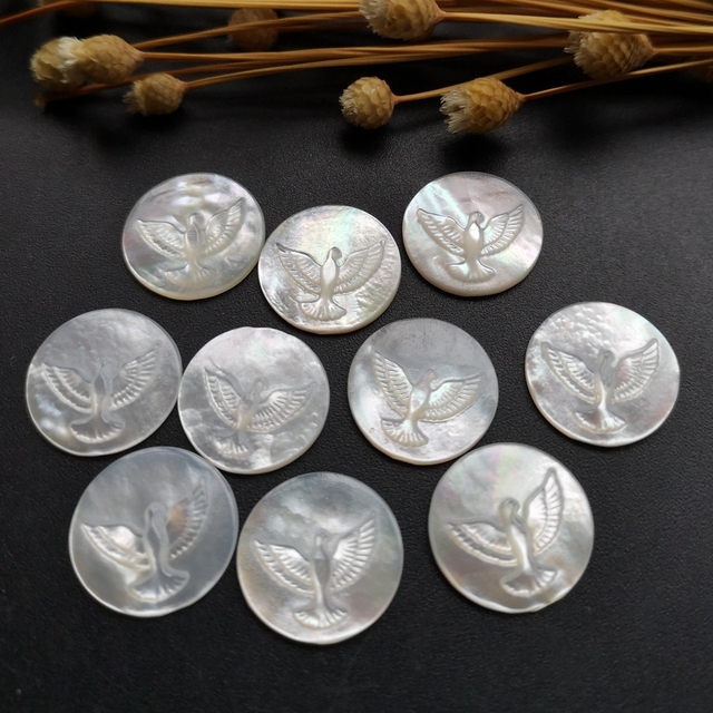Partia 10 sztuk koralików o naturalnej powłoce duch święty matka perła 15mm, 20mm i 15x20mm - do DIY biżuterii - Wianko - 4