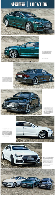Nowy model samochodu Audi A7 Fastback w skali 1:32 - metalowy pojazd dla dzieci, idealny na prezent urodzinowy dla chłopców - Wianko - 14