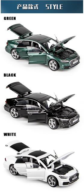 Nowy model samochodu Audi A7 Fastback w skali 1:32 - metalowy pojazd dla dzieci, idealny na prezent urodzinowy dla chłopców - Wianko - 3