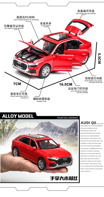 Nowy model samochodu Audi A7 Fastback w skali 1:32 - metalowy pojazd dla dzieci, idealny na prezent urodzinowy dla chłopców - Wianko - 15