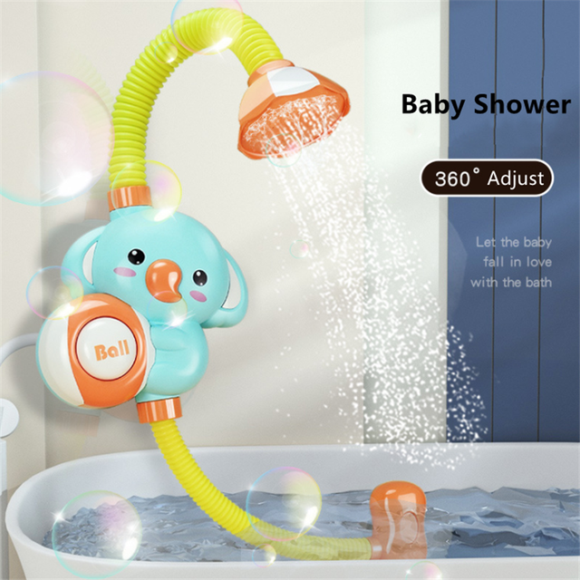 Elektryczny słoń zabawka do kąpieli - Zraszacz prysznicowy z mocną przyssawką i chłopięcym kształtem - Wianko - 1