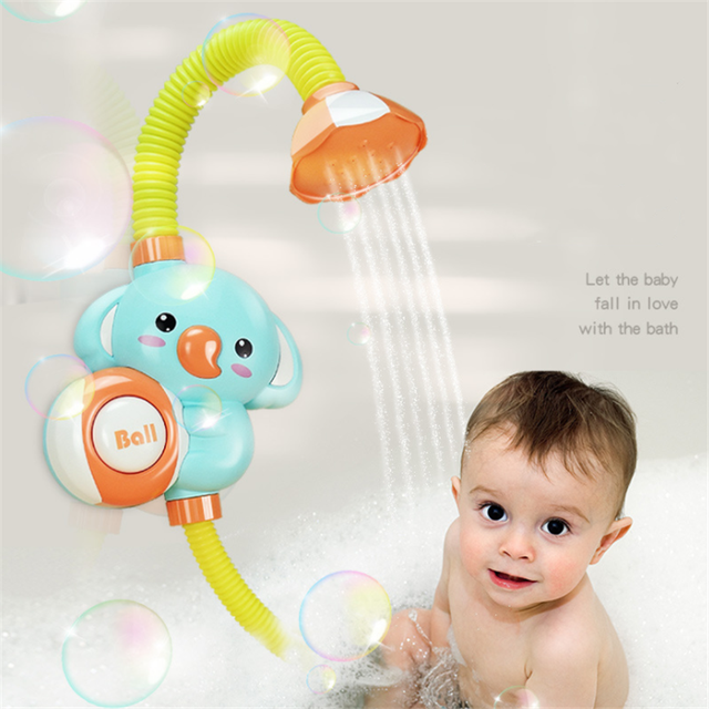 Elektryczny słoń zabawka do kąpieli - Zraszacz prysznicowy z mocną przyssawką i chłopięcym kształtem - Wianko - 2