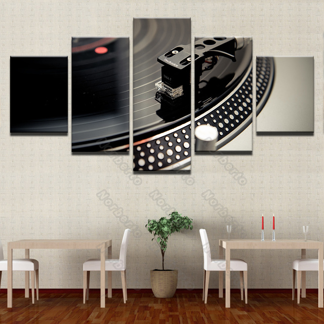 Płótno klasyczne z motywem gramofonu - malarstwo plakat na ścianę, dekoracja wnętrza - Wianko - 6