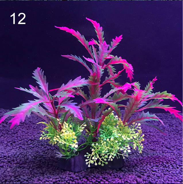 Dekoracyjne rośliny wodne do sztucznego akwarium - zestaw 12 rodzajów, długość 14cm - Wianko - 15