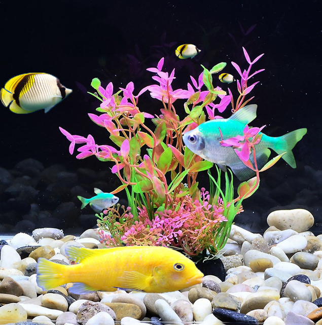 Dekoracyjne rośliny wodne do sztucznego akwarium - zestaw 12 rodzajów, długość 14cm - Wianko - 16