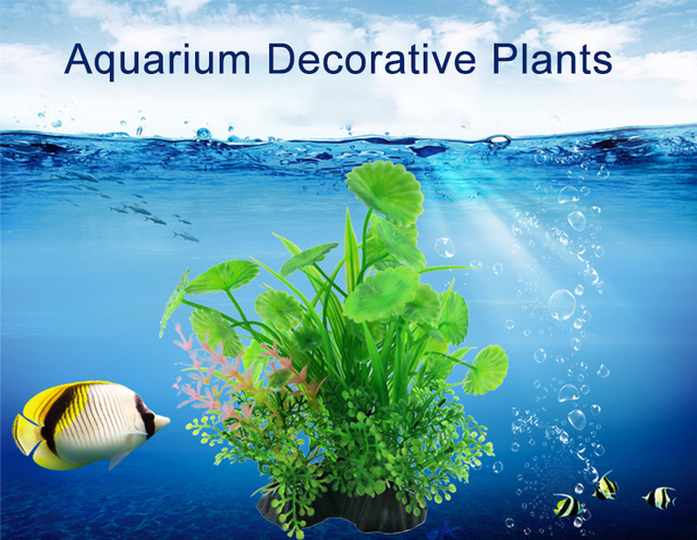 Dekoracyjne rośliny wodne do sztucznego akwarium - zestaw 12 rodzajów, długość 14cm - Wianko - 1