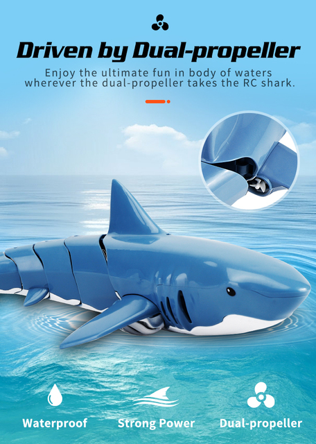 Miniaturowa łódź podwodna JJRC S10 RC Shark 2.4Ghz - zabawka dla dzieci do parku wodnego - Wianko - 3
