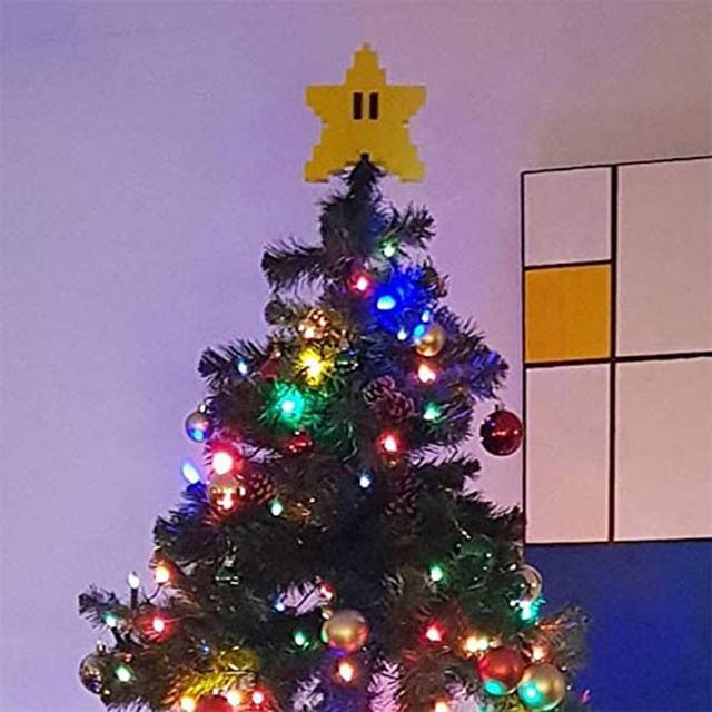 Super Mario Bros - Diy Wisząca Ozdoba Bożonarodzeniowa - Gwiazda Drzewa 15cm z Mocą Led - Pikselowy Dekor - Prezent - Wianko - 5