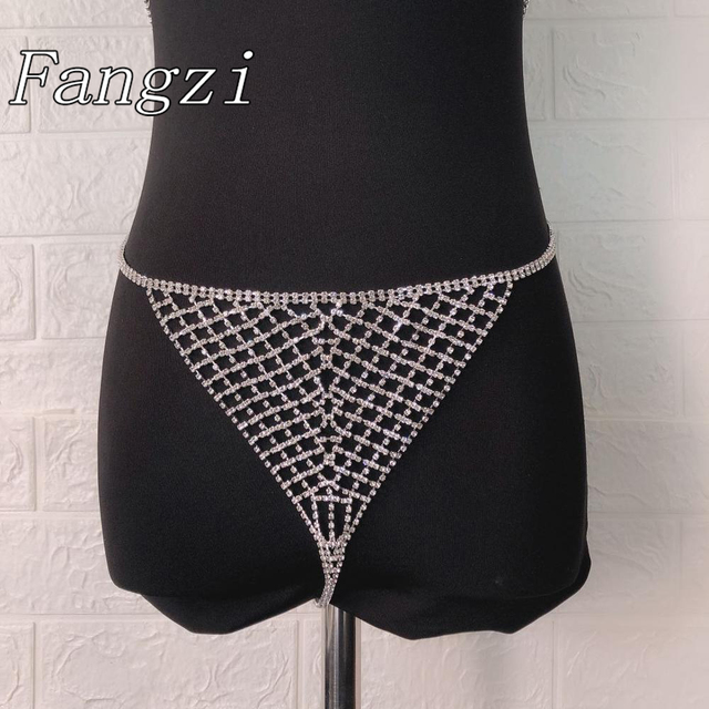 Sexy Crystal Bra Set Rhinestone Transparent Lingerie Clubwear Night Jewelry Gift - Wianko - 6