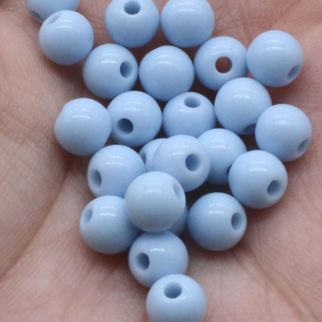 200 szt 6mm niebieski okrągły koralik do biżuterii DIY - Wianko - 18