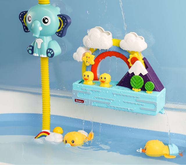 Zabawka kąpielowa dla niemowląt - Kaczki elektryczne Rainbow z oświetleniem, muzyką i edukacyjnym zestawem do zabawy w wodzie - Wianko - 11