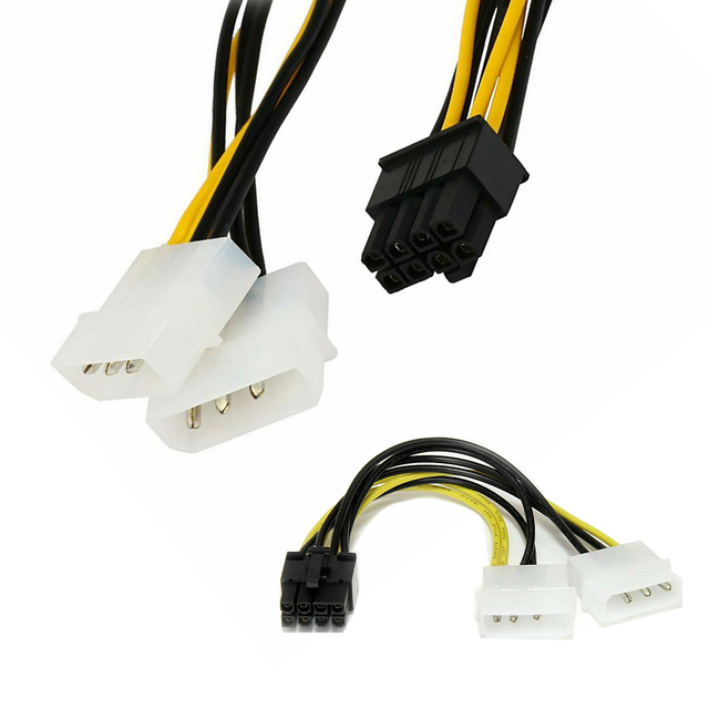 Adapter podwójny 4pin do 8pin zasilacza sieciowego PCI-E dla karty graficznej - 10 sztuk, 180W - Wianko - 4