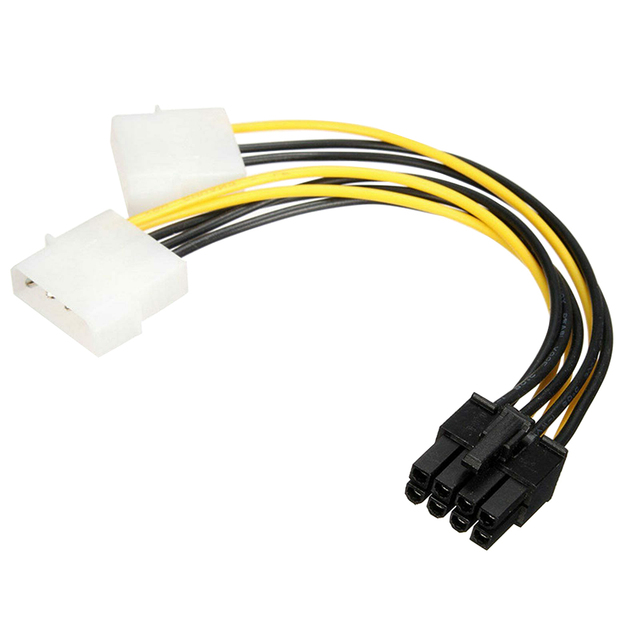 Adapter podwójny 4pin do 8pin zasilacza sieciowego PCI-E dla karty graficznej - 10 sztuk, 180W - Wianko - 8