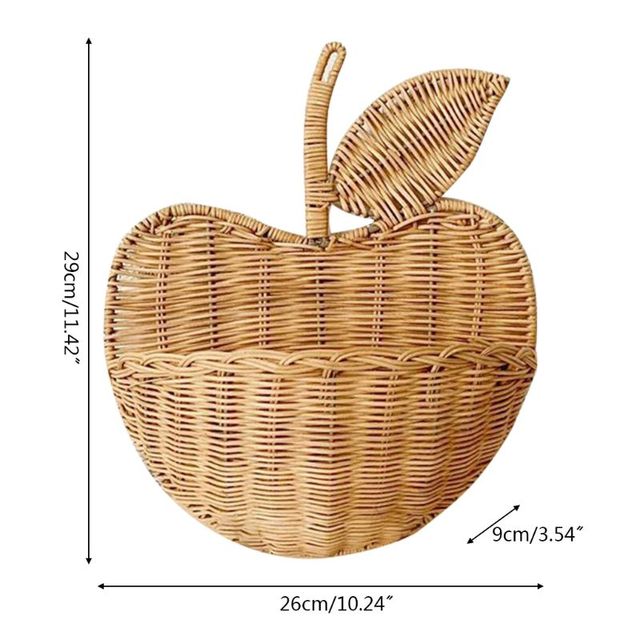 Kosz rattanowy dziecięcy do przechowywania odzieży Home Decor - wiklinowy, ręcznie tkany, w kształcie owoców - Wianko - 5