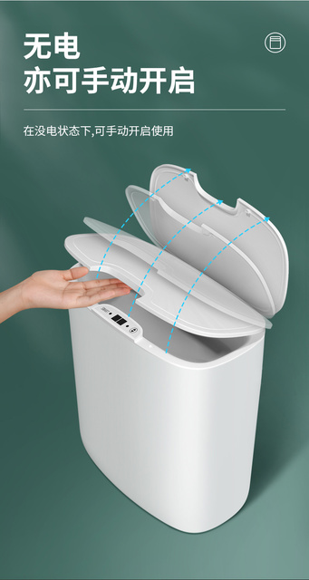 Automatyczny kosz na śmieci bezdotykowy Cubo De Basura - wąska pokrywa toalety WC, wodoodporny - Wianko - 26
