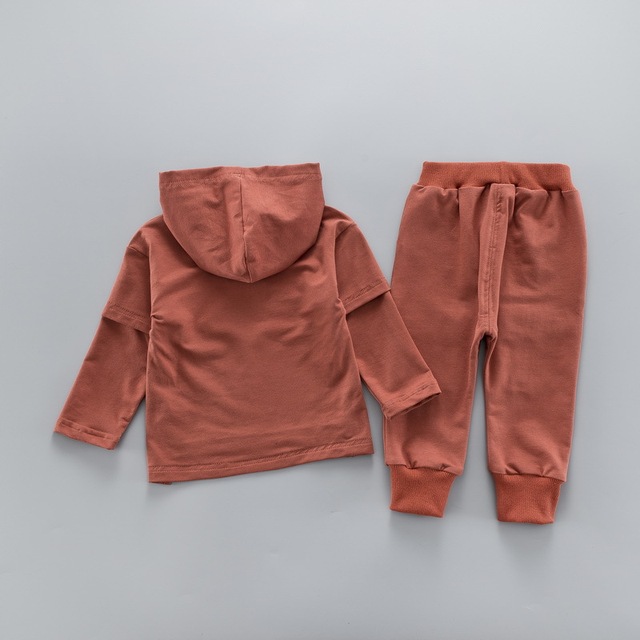 Zestaw dziecięcy: Jesienny garnitur bawełniany dla chłopców i dziewczynek, zawierający bluzkę z krótkim rękawem oraz spodnie, ozdobiony słoniem z kreskówki - 2 sztuki - Wianko - 6
