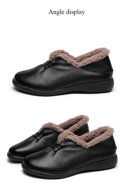 DRKANOL Brand New Damskie futrzane buty zimowe prawdziwa skóra wełniane ciepłe mokasyny w stylu Retro - Wianko - 23