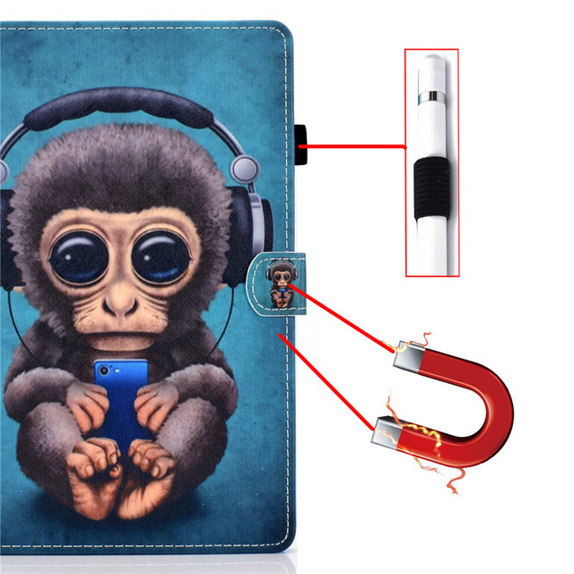 Obudowa Funda Monkey Cat Stand Smart Cover dla iPad 10.2 - dla iPadów 2019/2020, 7/8 generacji i iPad Air 3 - dla dzieci - Wianko - 9