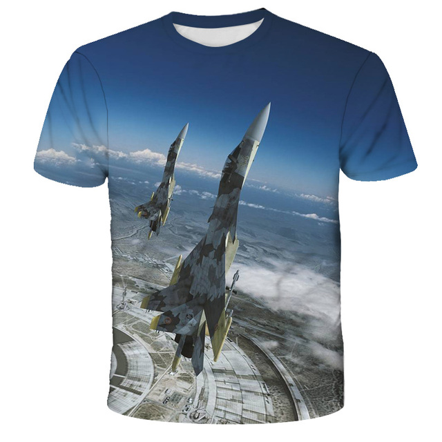 Nowy Ace Combat - Koszulka z 3D wirtualną grafiką samolotów - Dziecięce fajne T-shirty z krótkim rękawem - Wianko - 10