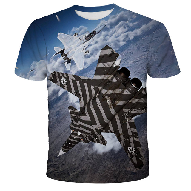 Nowy Ace Combat - Koszulka z 3D wirtualną grafiką samolotów - Dziecięce fajne T-shirty z krótkim rękawem - Wianko - 6