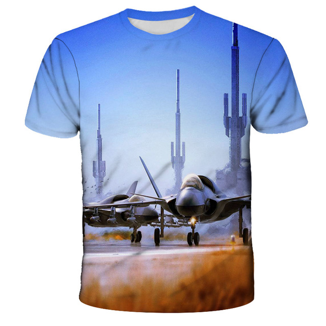 Nowy Ace Combat - Koszulka z 3D wirtualną grafiką samolotów - Dziecięce fajne T-shirty z krótkim rękawem - Wianko - 12