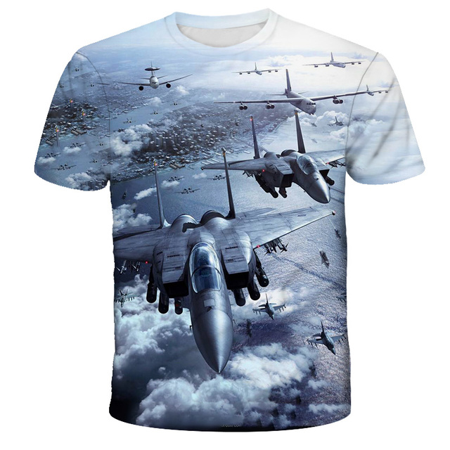 Nowy Ace Combat - Koszulka z 3D wirtualną grafiką samolotów - Dziecięce fajne T-shirty z krótkim rękawem - Wianko - 18