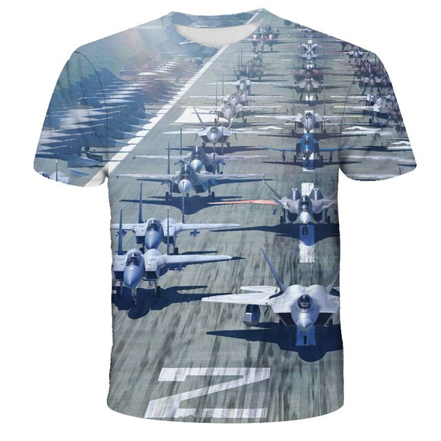 Nowy Ace Combat - Koszulka z 3D wirtualną grafiką samolotów - Dziecięce fajne T-shirty z krótkim rękawem - Wianko - 4