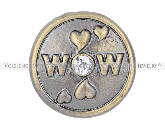 Vocheng Snap Charms 18mm brąz metalowe z inkrustacją kryształów - miłość mama (Vn-1340) - Wianko - 29