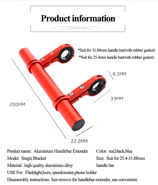 Uchwyt na światło rowerowe WEST BIKING przedłużacz rama podwójny, do kierownicy 25.4/31.8MM, światło rowerowe - Wianko - 4