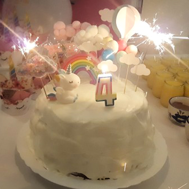 Jednorożec Rainbow caketopper – ozdoba na tort w kształcie chmury z flagami, idealna dekoracja urodzinowa dla dzieci i DIY ciast oraz deserów - Wianko - 6