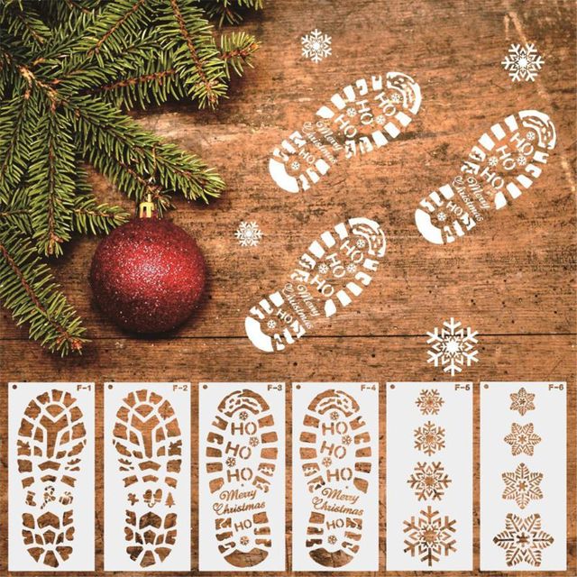 Christmas Footprint - plastikowy szablon do rysowania i linijka do scrapbookingu DIY Photo Album, idealne narzędzie papiernicze dla dzieci i studentów - Wianko - 5