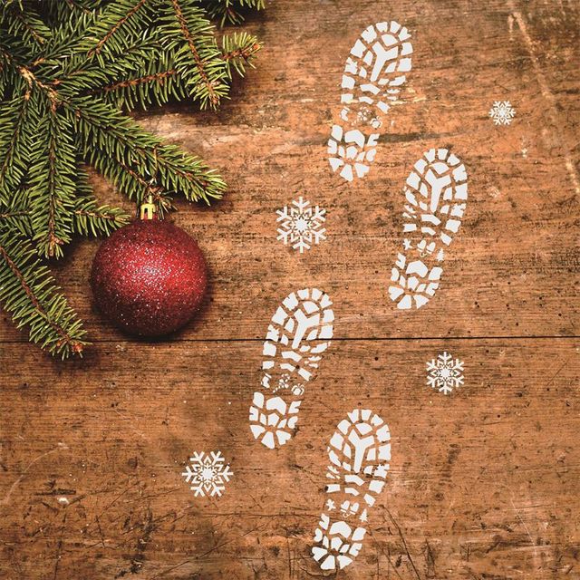 Christmas Footprint - plastikowy szablon do rysowania i linijka do scrapbookingu DIY Photo Album, idealne narzędzie papiernicze dla dzieci i studentów - Wianko - 7