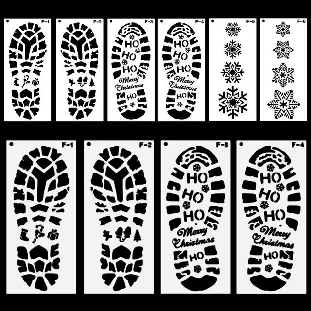 Christmas Footprint - plastikowy szablon do rysowania i linijka do scrapbookingu DIY Photo Album, idealne narzędzie papiernicze dla dzieci i studentów - Wianko - 1