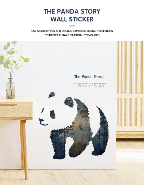 Naklejki ścienne Kreatywne Panda - dekoracje dla pokoju dziecięcego - Wianko - 11