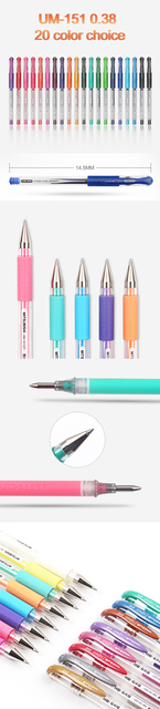 Długopis żelowy Uni UM-151, 0.38mm, 10 sztuk, kolor bullet, biurowy/podpisowy, 20 kolorów kompletnych - Wianko - 10