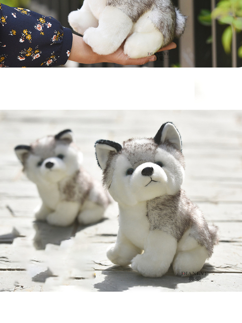 Pluszowy pies husky 20 cm - miękki, wypchany, idealny prezent urodzinowy dla dzieci - dla niej, puszystego chłopca - lalka zwierzątko pluszowe WJ518 - Wianko - 7