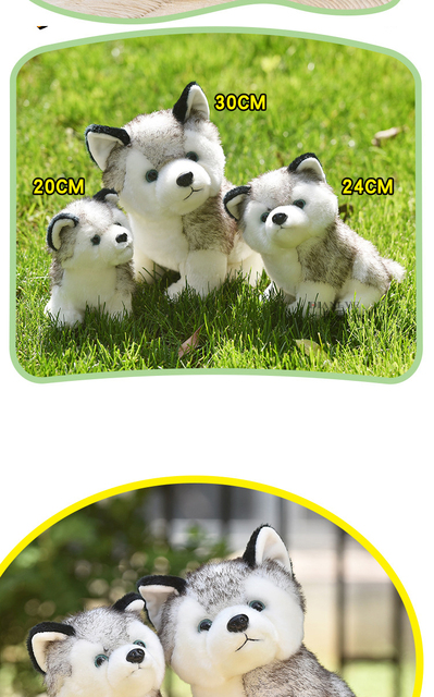 Pluszowy pies husky 20 cm - miękki, wypchany, idealny prezent urodzinowy dla dzieci - dla niej, puszystego chłopca - lalka zwierzątko pluszowe WJ518 - Wianko - 3