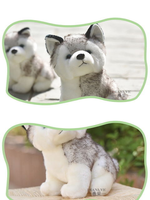 Pluszowy pies husky 20 cm - miękki, wypchany, idealny prezent urodzinowy dla dzieci - dla niej, puszystego chłopca - lalka zwierzątko pluszowe WJ518 - Wianko - 2