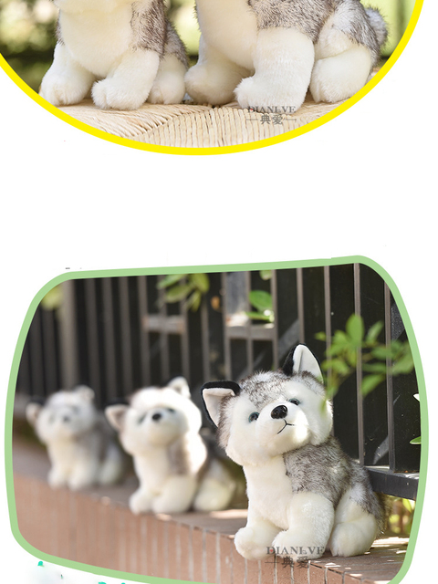 Pluszowy pies husky 20 cm - miękki, wypchany, idealny prezent urodzinowy dla dzieci - dla niej, puszystego chłopca - lalka zwierzątko pluszowe WJ518 - Wianko - 4