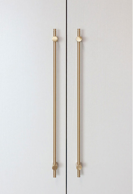 100cm długa mosiężna szafka z uchwytami w kolorze złoto-czarnym do szafy, gałki Nordic, akcesoria meblowe - Wianko - 4