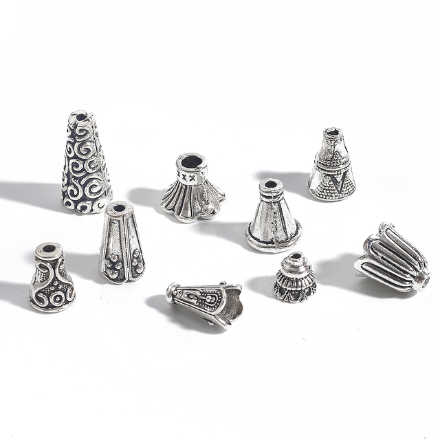 Nowe koraliki Conic Antique srebrny przewód Tassel DIY 10 sztuk 7-18MM do wyrób biżuterii - Wianko - 1