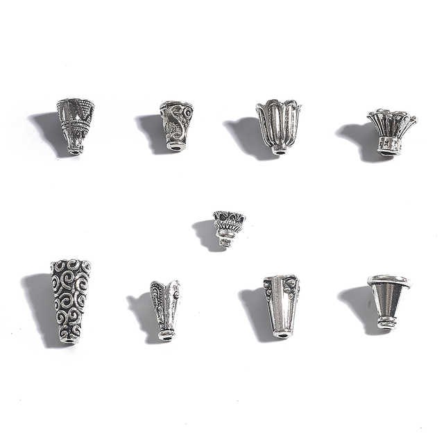 Nowe koraliki Conic Antique srebrny przewód Tassel DIY 10 sztuk 7-18MM do wyrób biżuterii - Wianko - 2
