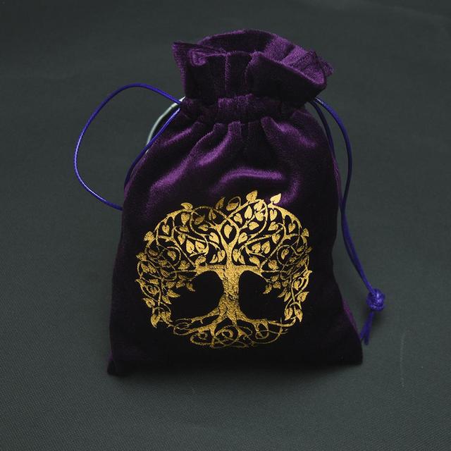 Aksamitna torba do przechowywania tarota z nadrukiem czaszki w kształcie karty życia - Wianko - 8