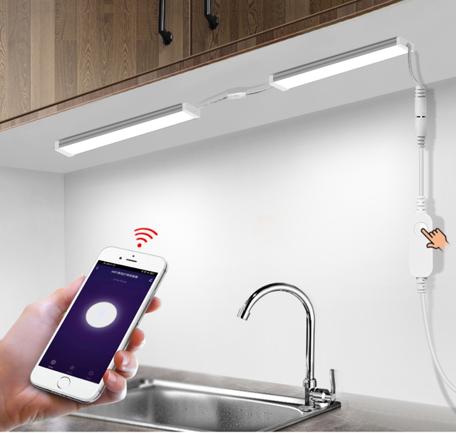 Inteligentna lampa LED do kuchni i szafki, sterowana przez WiFi, kompatybilna z Alexa i Google, z funkcją przyciemniania, długość świetlnego słupa 30cm-50cm - Wianko - 1