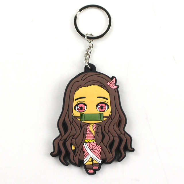 Gumowy brelok brelok wisiorek Kamado Tanjirou Nezuko Agatsuma Zenitsu Giyuu z anime Demon Slayer Kimetsu nie Yaiba, wysokość 8,5 cm - Wianko - 3