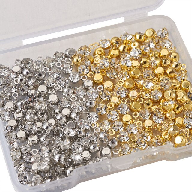 200 małych płaskich okrągłych zawieszek Charms z kryształkami Rhinestone na naszyjniki, bransoletki, kolczyki - DIY biżuteria - Wianko - 7
