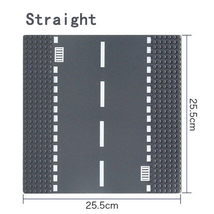 Klocki City Road Street płyta bazowa prosta/krzyżowa/krzywa/T-junction 32x32 kompatybilne z różnymi markami miasta - Wianko - 10