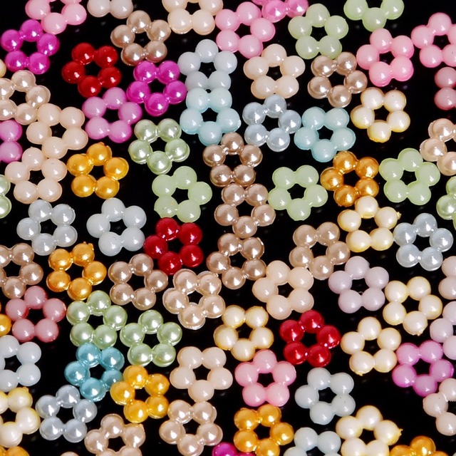 Koraliki Renju 9mm ABS Mix 100 sztuk, płaski kształt, różne kolory, imitujące perły, do biżuterii DIY, ręcznie wykonane - Wianko - 1