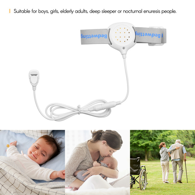 Alarm moczenia nocnego Pee Alarm czujniki Enuresis dla dzieci z dźwiękiem, wibracjami i wskaźnikiem LED - Wianko - 5